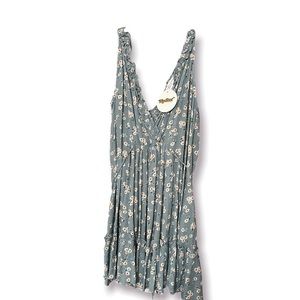 Nectar Clothing Blue/Floral Md Sleeveless Dress